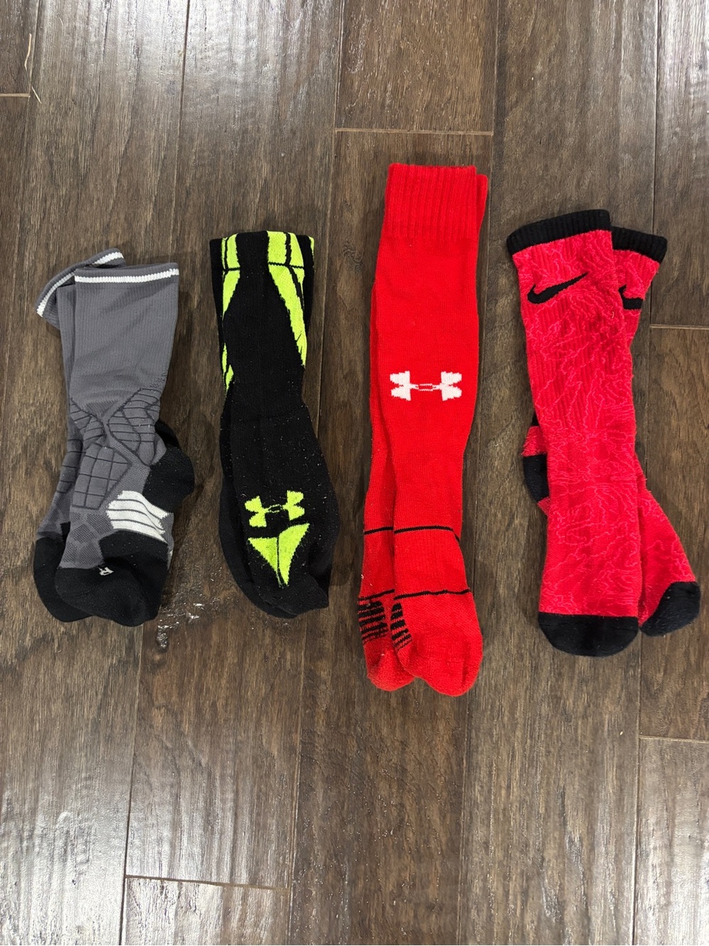 Under Armour Red Performance Crew Socks - Youth Large
